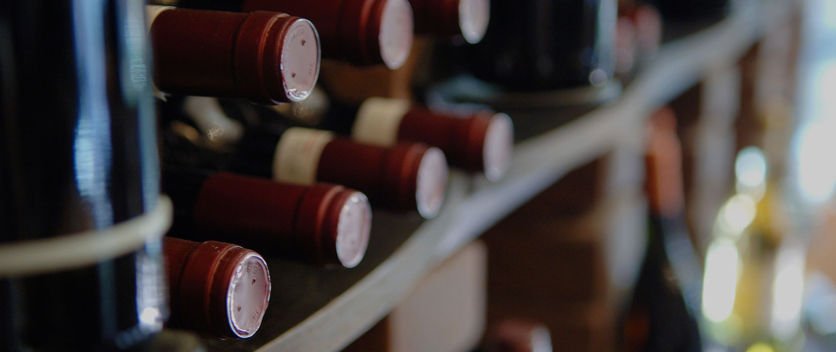 wine bottles in rack